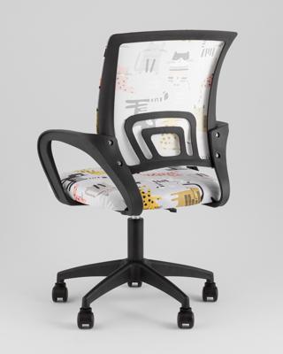 Кресло компьютерное TopChairs Кресло офисное TopChairs Simple SN Junior принт Blue Cats пластик черный арт. УТ000042085