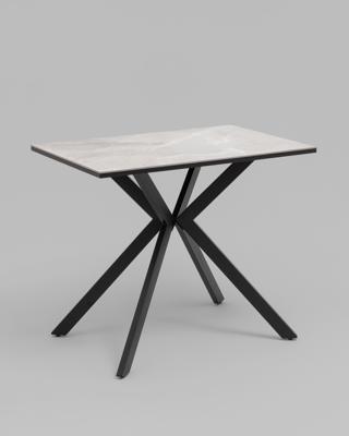 Стол Stool Group Стол Мармер мини нераскладной 90х60х75 см, столешница IT.MID.GRAY, подстолье металл черный арт. УТ000042617