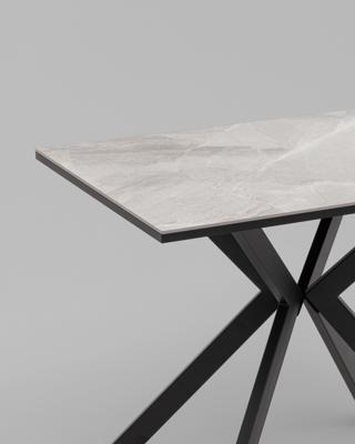 Стол Stool Group Стол Мармер мини нераскладной 90х60х75 см, столешница IT.MID.GRAY, подстолье металл черный арт. УТ000042617