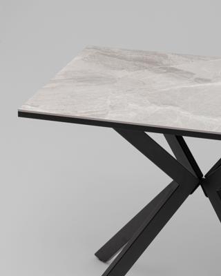 Стол Stool Group Стол Мармер мини нераскладной 90х60х75 см, столешница IT.MID.GRAY, подстолье металл черный арт. УТ000042617