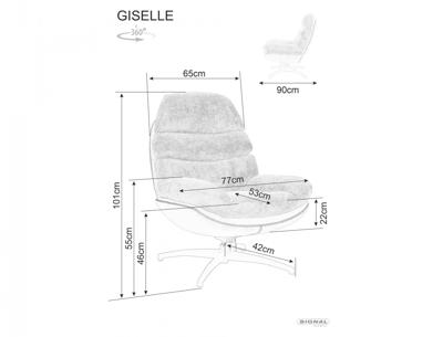 Кресло Signal Кресло SIGNAL GISELLE серый/серый/черный мат арт. GISELLESZ