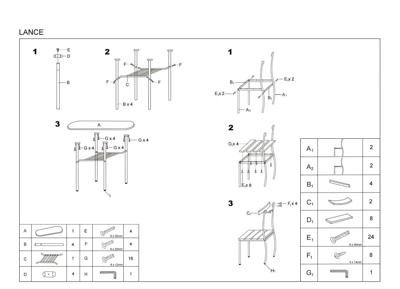 Стол Halmar Комплект HALMAR LANCE (стол+ 2 стула) белый/серый арт. V-CH-LANCE-ZESTAW-BIALY