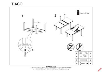 Стол Halmar Стол обеденный HALMAR TIAGO дуб ланселот/белый 140-220/80 арт. V-PL-TIAGO-ST-LANCELOT/BIALY