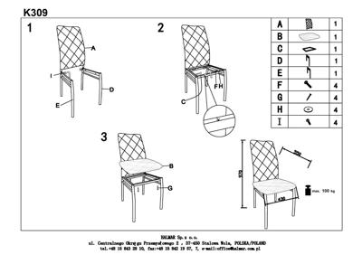 Стул Halmar Стул HALMAR K309 темно-серый/хром арт. V-CH-K/309-KR-C.POPIEL