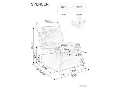 Кресло Signal Кресло Signal SPENCER 1 VELVET раскладное (серый) арт. SPENCER1VSZ