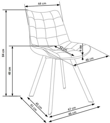 Стул Halmar Стул HALMAR K332 серый/черный арт. V-CH-K/332-KR-C.POPIEL