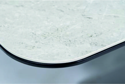 Стол Signal Стол обеденный SIGNAL PALLAS Ceramic 160 серый мрамор/черный матовый 160-210/90 арт. PALLASCSZC160