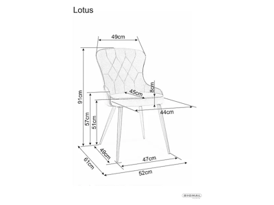 Стул Signal Стул SIGNAL LOTUS Velvet Bluvel 19 черный/черный арт. LOTUSVCC