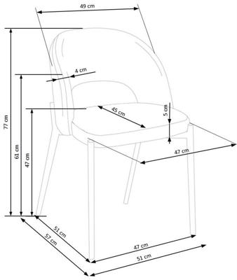 Стул Halmar Стул HALMAR K373 серый/черный арт. V-CH-K/373-KR-POPIELATY