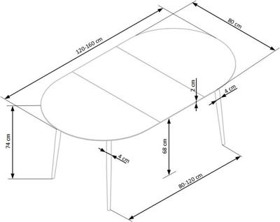 Стол Halmar Стол обеденный HALMAR COLORADO дуб золотой/черный 120-160/80 арт. V-CH-COLORADO-ST