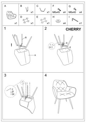 Стул Signal Стул SIGNAL CHERRY Velvet Bluvel 14 серый/черный мат арт. CHERRYVCSZ