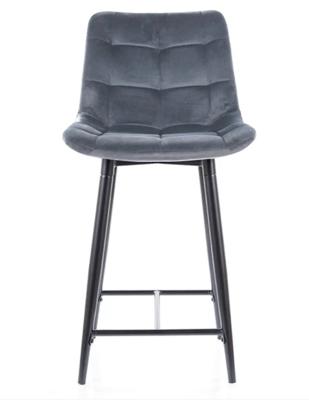 Стул барный Signal Стул барный SIGNAL CHIC H-2 Velvet Bluvel 14 серый/черный арт. CHICH2VCSZ