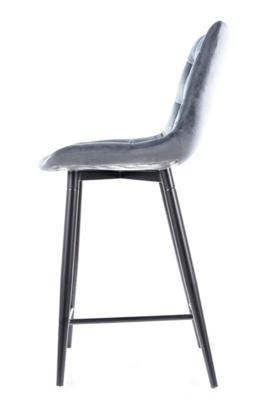 Стул барный Signal Стул барный SIGNAL CHIC H-2 Velvet Bluvel 14 серый/черный арт. CHICH2VCSZ
