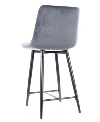 Стул барный Signal Стул барный SIGNAL CHIC H-2 Velvet Bluvel 14 серый/черный арт. CHICH2VCSZ