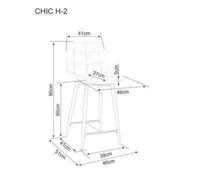Стул барный Signal Стул барный SIGNAL CHIC H-2 Velvet Bluvel 19 черный/черный арт. CHICH2VCC