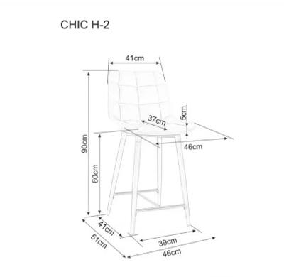 Стул барный Signal Стул барный SIGNAL CHIC H-2 Velvet Bluvel 78 зеленый/черный арт. CHICH2VCZ