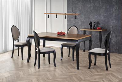 Стол Halmar Стол обеденный HALMAR WINDSOR дуб темный/черный 160-240/90 арт. V-PL-WINDSOR-ST-C.DAB/CZARNY