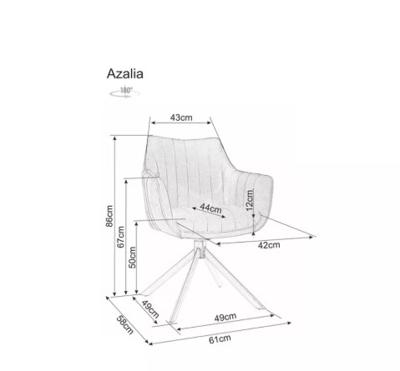 Стул Signal Стул SIGNAL AZALIA Velvet Bluvel 14 серый/черный арт. AZALIAVCSZ