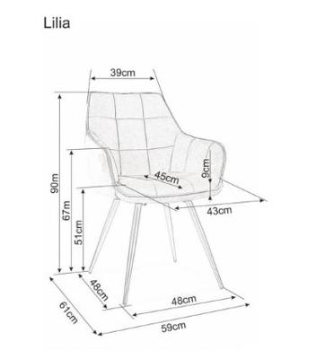 Стул Signal Стул кухонный Signal LILIA VELVET (черный) арт. LILIAVCC