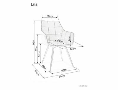 Стул Signal Стул SIGNAL LILIA Velvet Bluvel 14 серый/черный арт. LILIAVCSZ