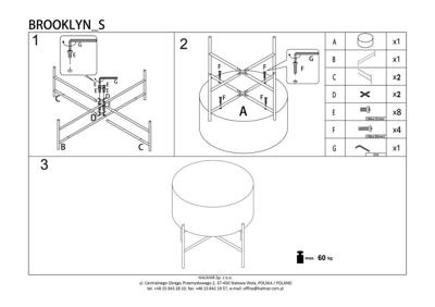 Стол журнальный Halmar Стол журнальный HALMAR BROOKLYN-S дуб натуральный/черный, 45/45 арт. V-CH-BROOKLYN-S-LAW