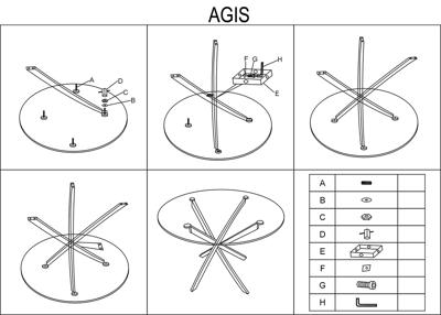 Стол Signal Стол обеденный SIGNAL AGIS прозрачный/золотой 90 арт. AGISZL90