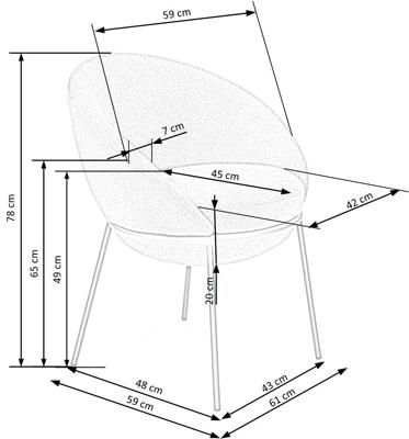 Стул Halmar Стул HALMAR K482 серый/черный арт. V-CH-K/482-KR-POPIEL