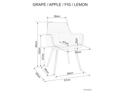 Стул Signal Стул SIGNAL LEMON Velvet Bluvel 28 бежевый/черный арт. LEMONVCBE