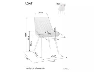 Стул Signal Стул SIGNAL AGAT Velvet Bluvel 14 темно-серый/черный арт. AGATVCSZ