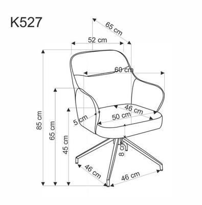 Стул Halmar Стул HALMAR K527 серый/черный, поворотный арт. V-CH-K/527-KR-POPIELATY