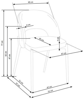Стул Halmar Стул кухонный Halmar K373 (горчичный/черный) арт. V-CH-K/373-KR-MUSZTARDOWY