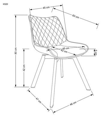Стул Halmar Стул кухонный Halmar K520 (черный/темно-серый) арт. V-CH-K/520-KR-C.POPIEL