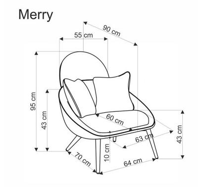 Кресло Halmar Кресло Halmar MERRY (серый) арт. V-CH-MERRY-FOT-POPIELATY