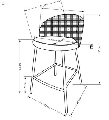 Стул барный Halmar Стул барный HALMAR H113 черный/белый арт. V-CH-H/113