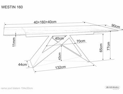 Стол Signal Стол обеденный SIGNAL WESTIN Ceramic Sahara Noir черный/черный мат 160-240/90 арт. WESTINCCC160