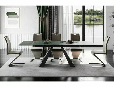 Стол Signal Стол обеденный Signal SALVADORE Ceramic 160 (бирюзовый Ossido Verde/черный мат) арт. SALVADORETUC160