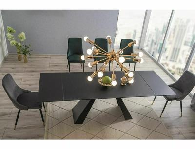 Стол Signal Стол обеденный Signal SALVADORE Ceramic 160 раскладной (черный Sahara Noir/черный мат) арт. SALVADORECC160