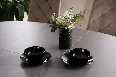Стол Signal Стол обеденный Signal PORTO Ceramic 120 раскладной (темно-серый мрамор/черный мат) арт. PORTOCC120