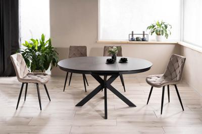 Стол Signal Стол обеденный Signal PORTO Ceramic 120 раскладной (темно-серый мрамор/черный мат) арт. PORTOCC120