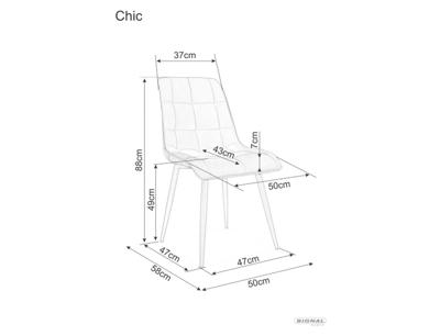 Стул Signal Стул SIGNAL CHIC Velvet Bluvel 03 светло-серый/черный арт. CHICVCJSZ