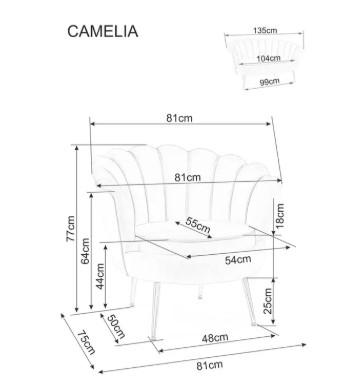 Кресло Signal Кресло SIGNAL CAMELLIA Velvet Bluvel 28 (бежевый/золотой) арт. CAMELLIAV1BEZL