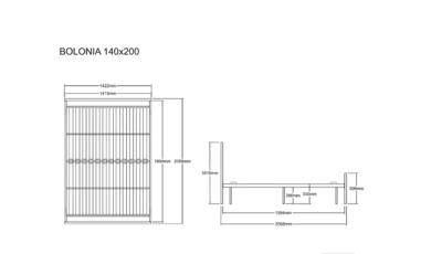 Кровать Signal Кровать SIGNAL BOLONIA белый, 140/200 арт. BOLONIAB140