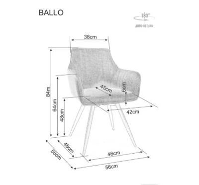 Стул Signal Стул SIGNAL BALLO Brego 34 бежевый/черный, поворотный арт. BALLOBRCBE