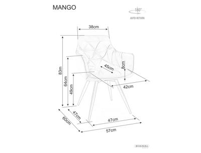 Стул Signal Стул SIGNAL MANGO Velvet Bluvel 77 оливковый/черный, поворотный арт. MANGOVCOL