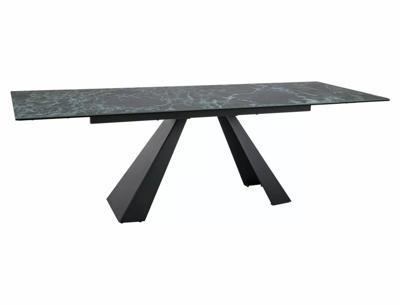 Стол Signal Стол обеденный Signal SALVADORE Ceramic 160 раскладной (Verde Alpi морской/черный мат) арт. SALVADORETVC160