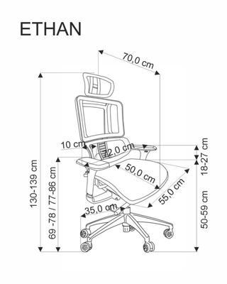 Кресло компьютерное Halmar Кресло компьютерное HALMAR ETHAN серый/черный арт. V-CH-ETHAN-FOT