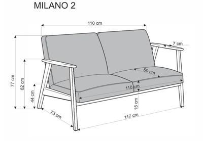 Кресло Halmar Диван HALMAR MILANO 2S tap. Castel 15 бежевый/орех арт. V-PL-MILANO_2S-SOFA-BEZOWY