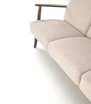 Кресло Halmar Диван HALMAR MILANO 3S tap. Castel 15 бежевый/орех арт. V-PL-MILANO_3S-SOFA-BEZOWY