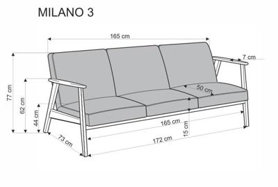 Кресло Halmar Диван HALMAR MILANO 3S tap. Castel 15 бежевый/орех арт. V-PL-MILANO_3S-SOFA-BEZOWY