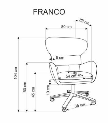 Кресло Halmar Кресло HALMAR FRANCO бежевый/черный арт. V-CH-FRANCO-FOT-BEZOWY